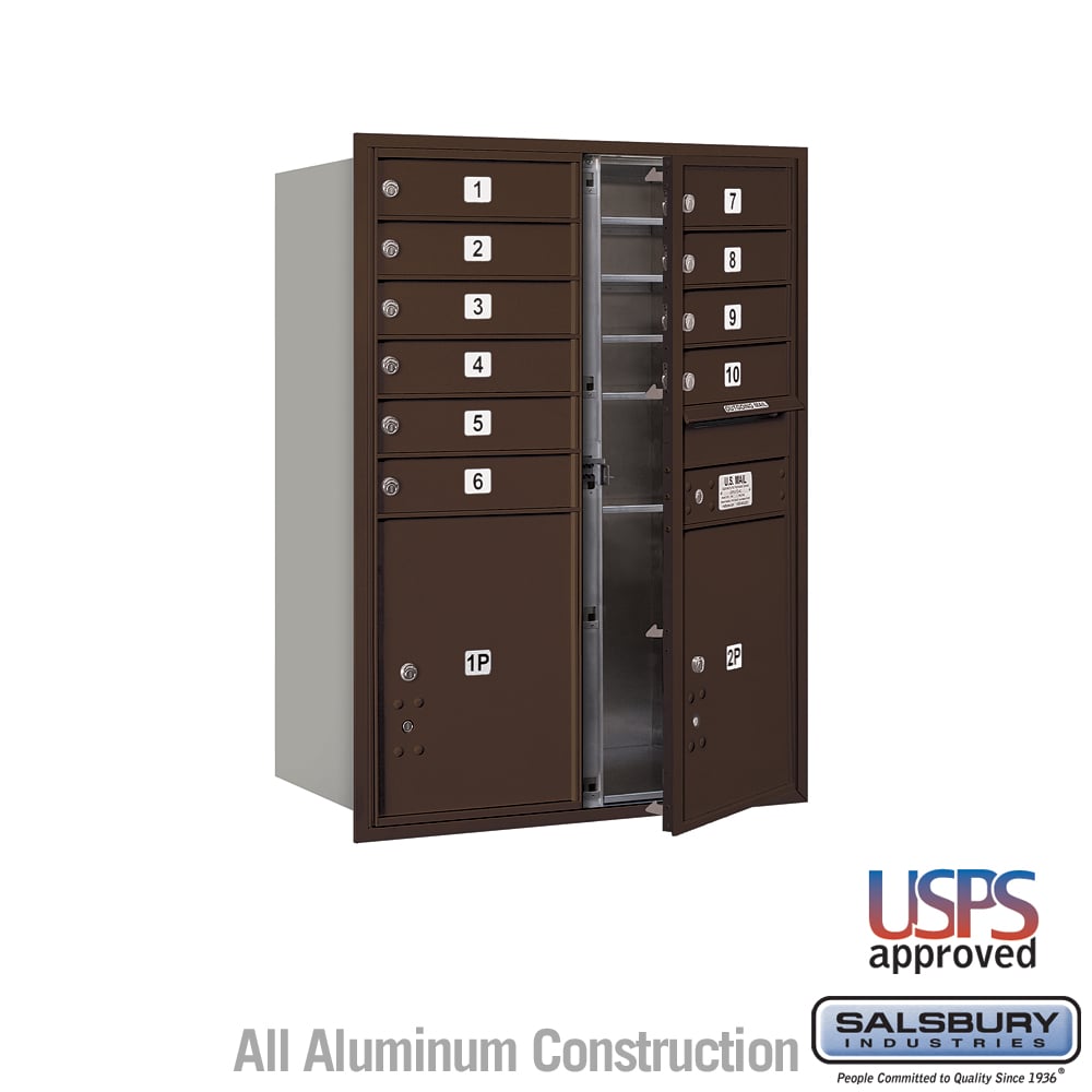 4C Horizontal Mailbox with 10 Doors and 2 Parcel Lockers