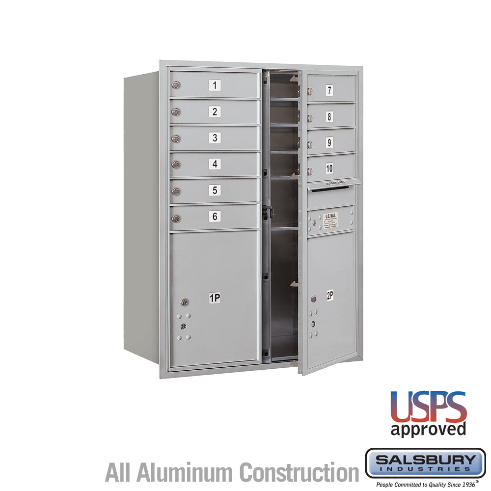 4C Horizontal Mailbox with 10 Doors and 2 Parcel Lockers