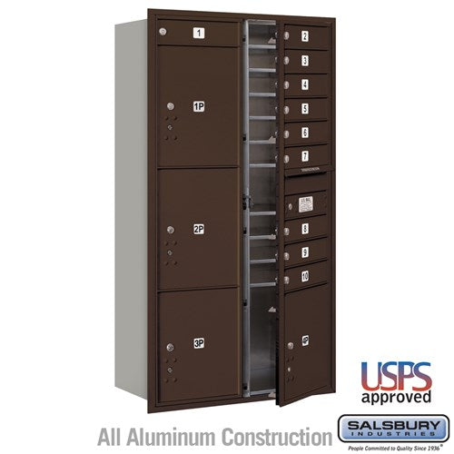 4C Horizontal Mailbox with 10 Doors and 4 Parcel Lockers