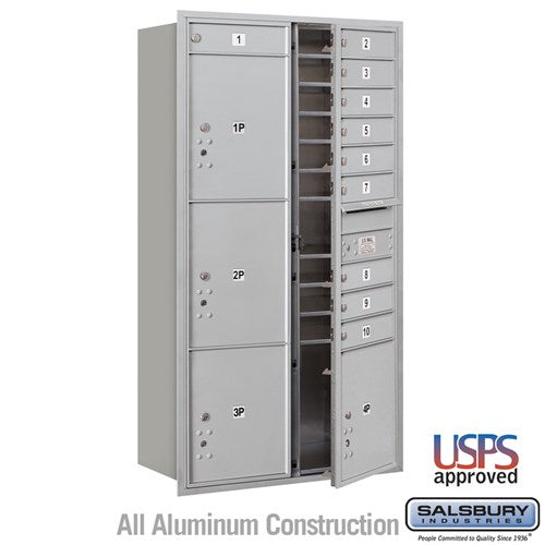 4C Horizontal Mailbox with 10 Doors and 4 Parcel Lockers
