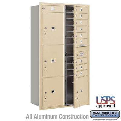 4C Horizontal Mailbox with 10 Doors and 4 Parcel Lockers