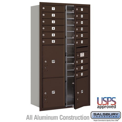 4C Horizontal Mailbox with 15 Doors and 3 Parcel Lockers