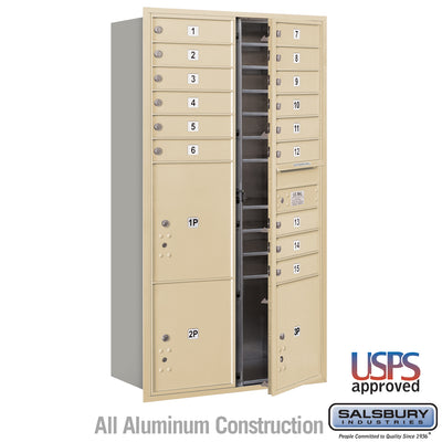 4C Horizontal Mailbox with 15 Doors and 3 Parcel Lockers