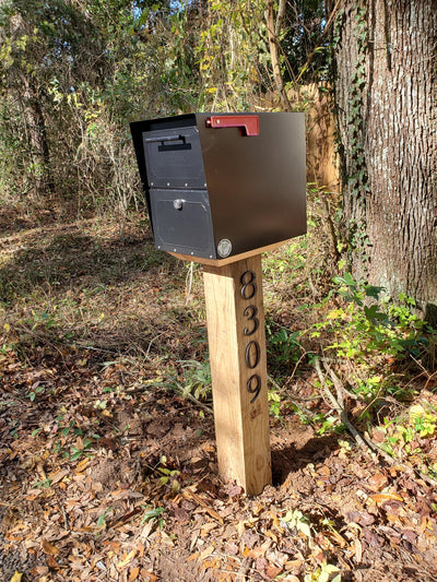 Pressure Treated post (painted) w/ Large steel Mailbox
