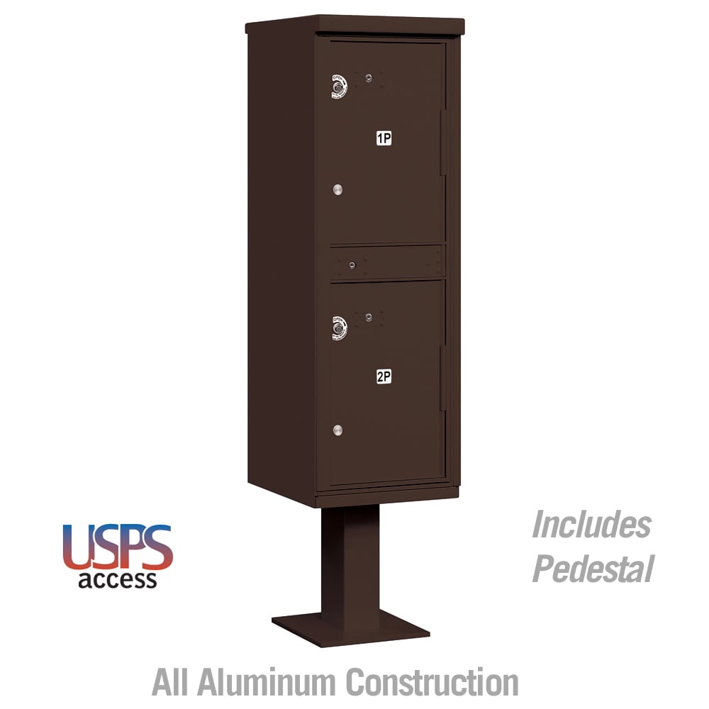 Salsbury Outdoor Parcel Locker with 2 Compartments in Sandstone with USPS Access – Type I