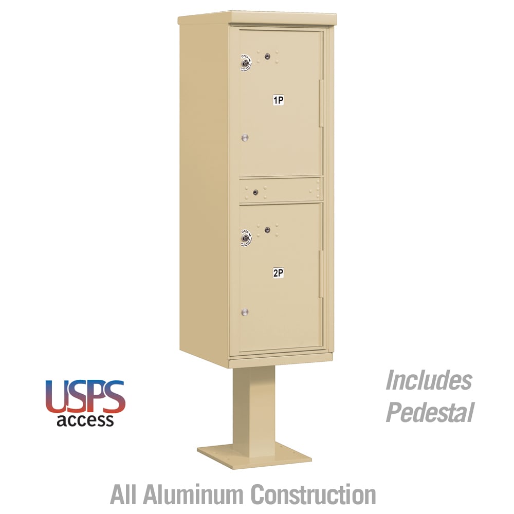 Salsbury Outdoor Parcel Locker with 2 Compartments in Sandstone with USPS Access – Type I