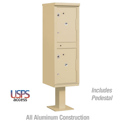 Salsbury Outdoor Parcel Locker with 2 Compartments in Sandstone with USPS Access – Type I