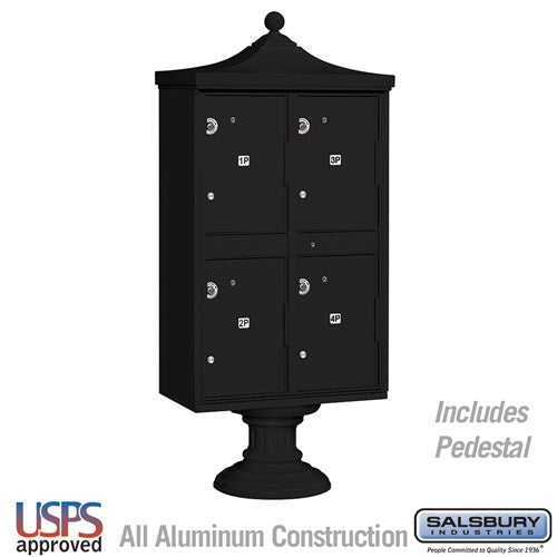 Decorative Outdoor Parcel Locker with 4 Compartments