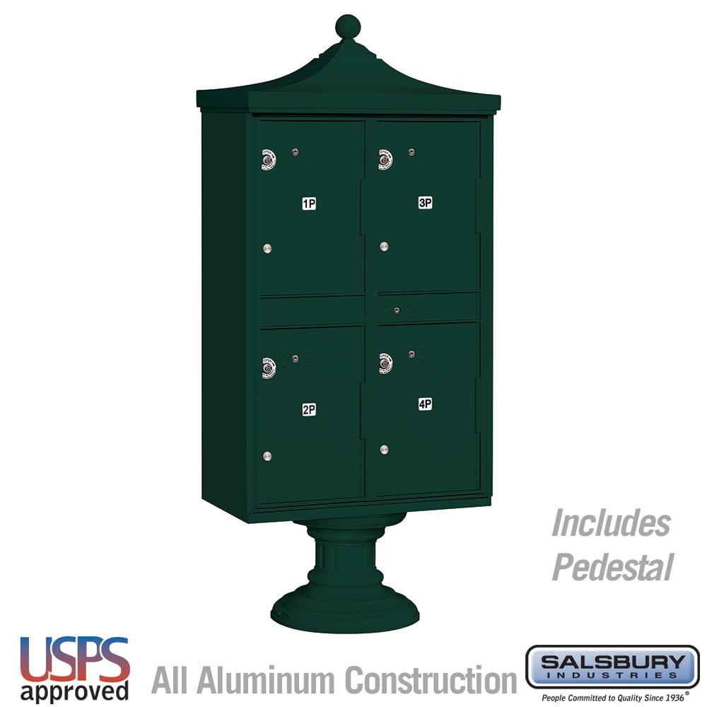 Decorative Outdoor Parcel Locker with 4 Compartments