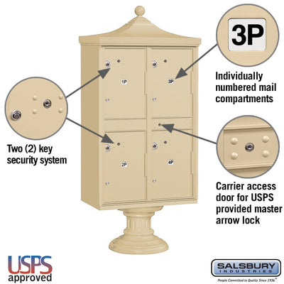 Decorative Outdoor Parcel Locker with 4 Compartments