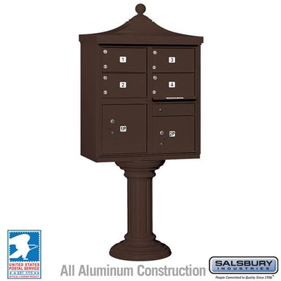 Decorative 4 Door / 2 Parcel Cluster Box Unit