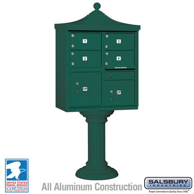 Decorative 4 Door / 2 Parcel Cluster Box Unit