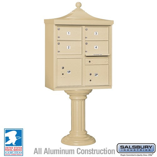 Decorative 4 Door / 2 Parcel Cluster Box Unit