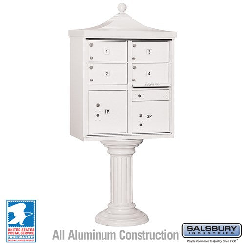 Decorative 4 Door / 2 Parcel Cluster Box Unit