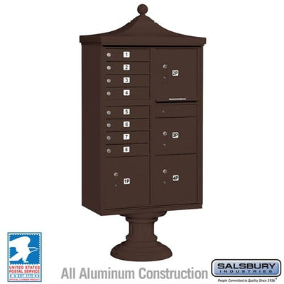 Decorative 8 Door Cluster Box Unit w/ 8 Doors and 4 Parcel Lockers
