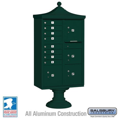 Decorative 8 Door Cluster Box Unit w/ 8 Doors and 4 Parcel Lockers
