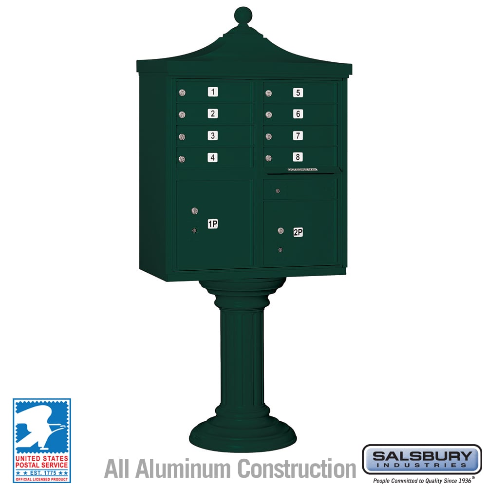 Decorative Cluster Box Unit with 8 Doors and 2 Parcel Lockers