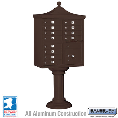 Decorative Cluster Box Unit with 12 Doors and 1 Parcel