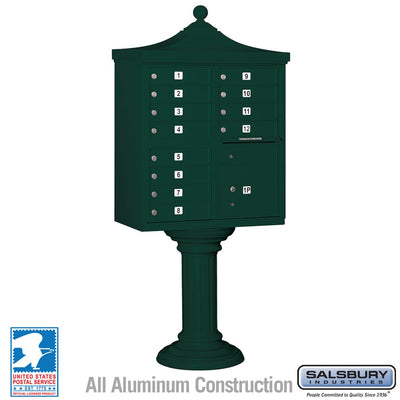 Decorative Cluster Box Unit with 12 Doors and 1 Parcel
