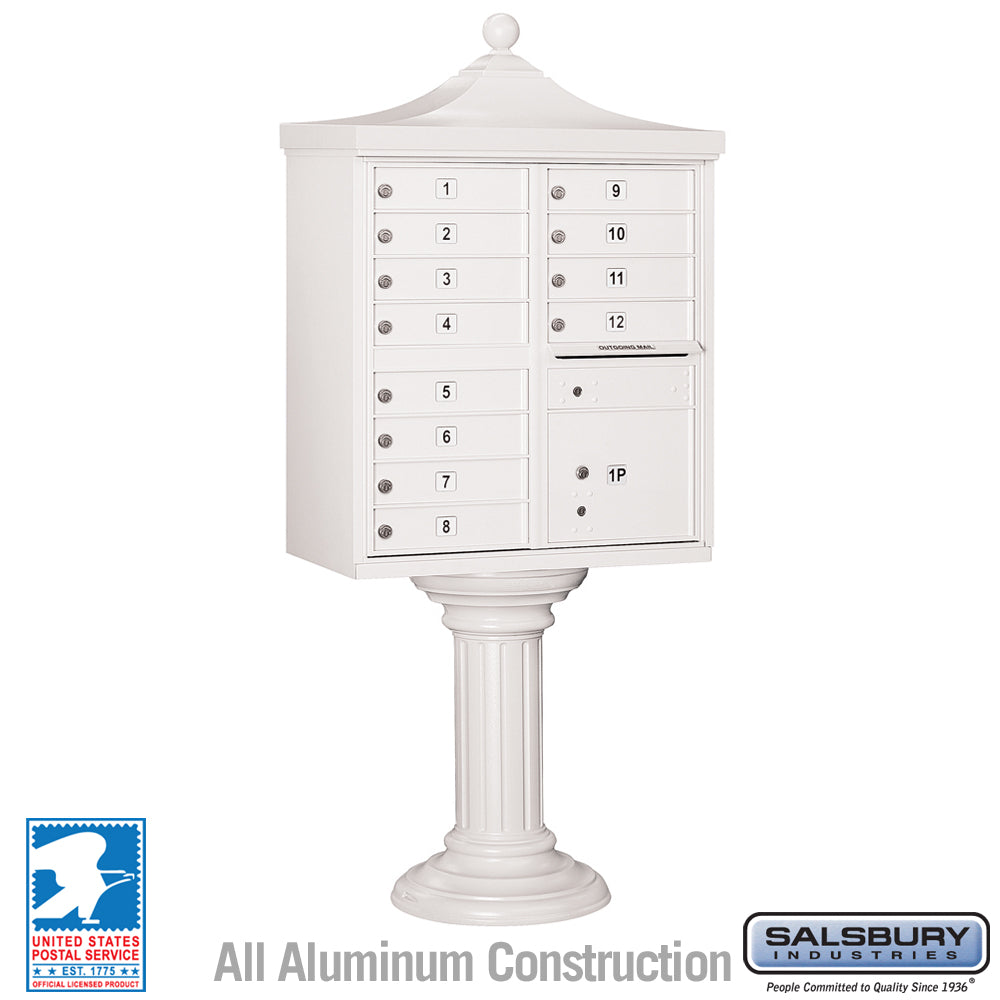 Decorative Cluster Box Unit with 12 Doors and 1 Parcel