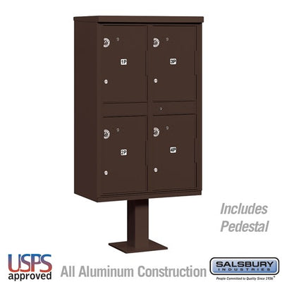Salsbury Outdoor Parcel Locker with 4 Compartments in Sandstone with USPS Access – Type II