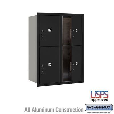 4C Horizontal Parcel Locker with 4 Parcel Lockers in Aluminum