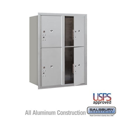 4C Horizontal Parcel Locker with 4 Parcel Lockers in Aluminum