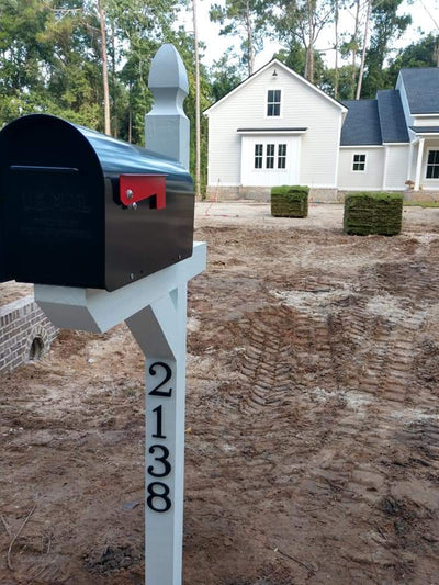 Pressure Treated post (painted) w/ Large steel Mailbox