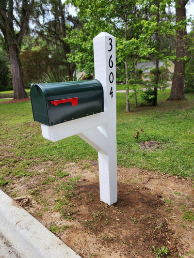 Pressure Treated post (painted) w/ Large steel Mailbox