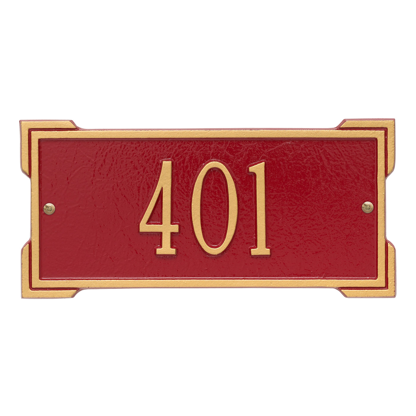 Personalized Roanoke Plaque - Mini - 1 line - Red/Gold