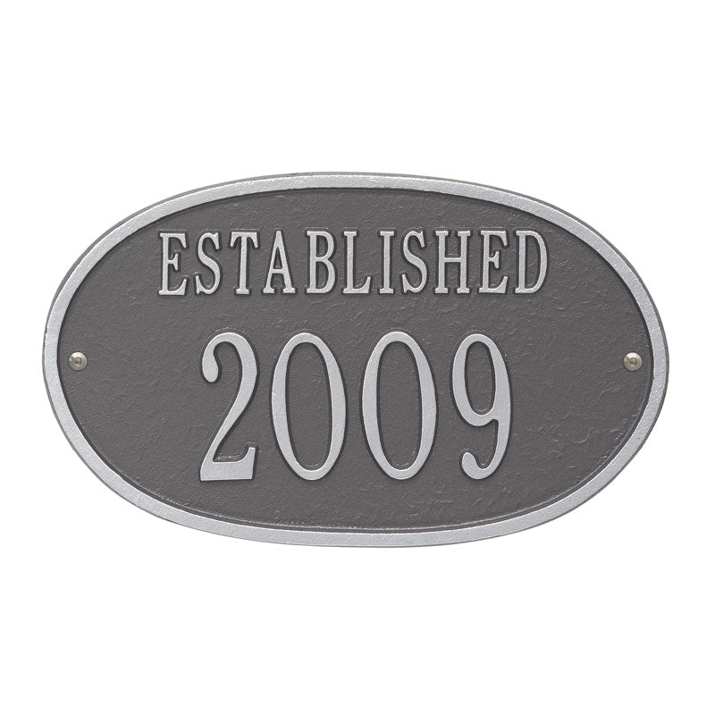 Established Date Personalized Plaque - Pewter/Silver