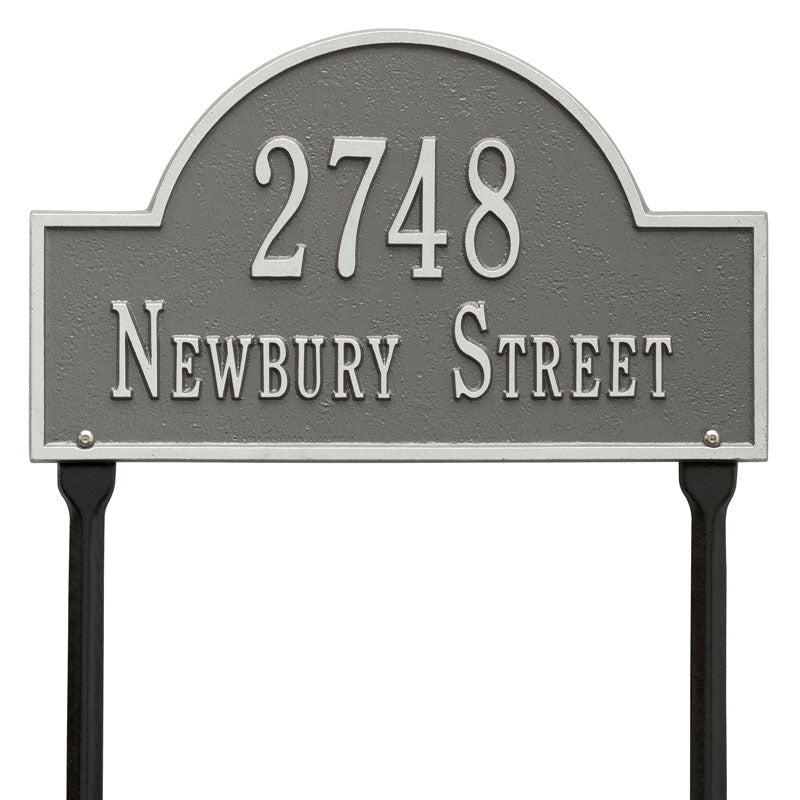 Arch Marker - Standard Lawn - Two Line - Pewter/Silver
