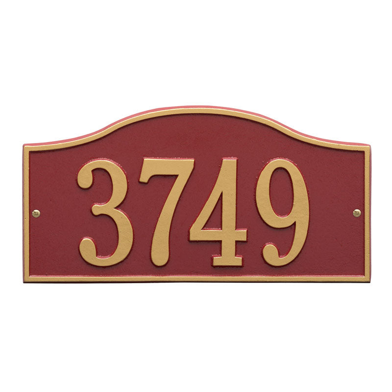 Rolling Hills Plaques - Standard Wall - One Line - Red/Gold