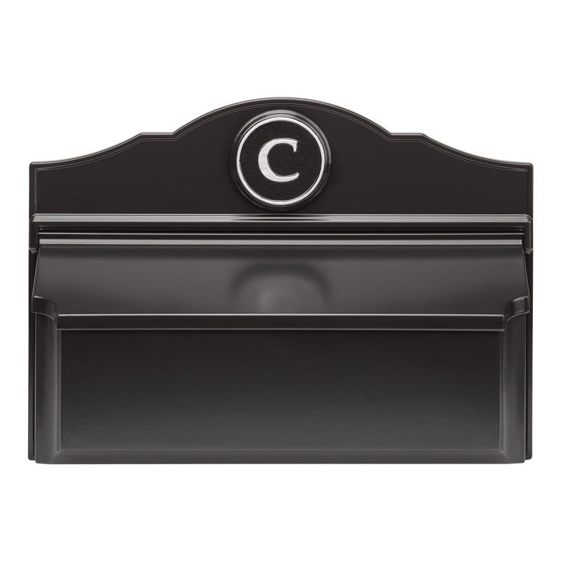 Colonial Wall Mailbox Package #3 (Mailbox & Monogram) - Black/Silver