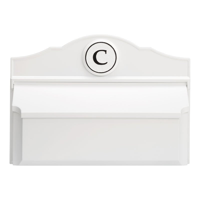 Colonial Wall Mailbox Package #3 (Mailbox & Monogram) - White/Black
