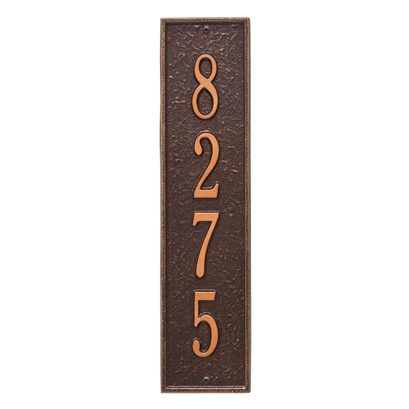 Personalized Delaware Vertical Wall Plaque - Antique Copper