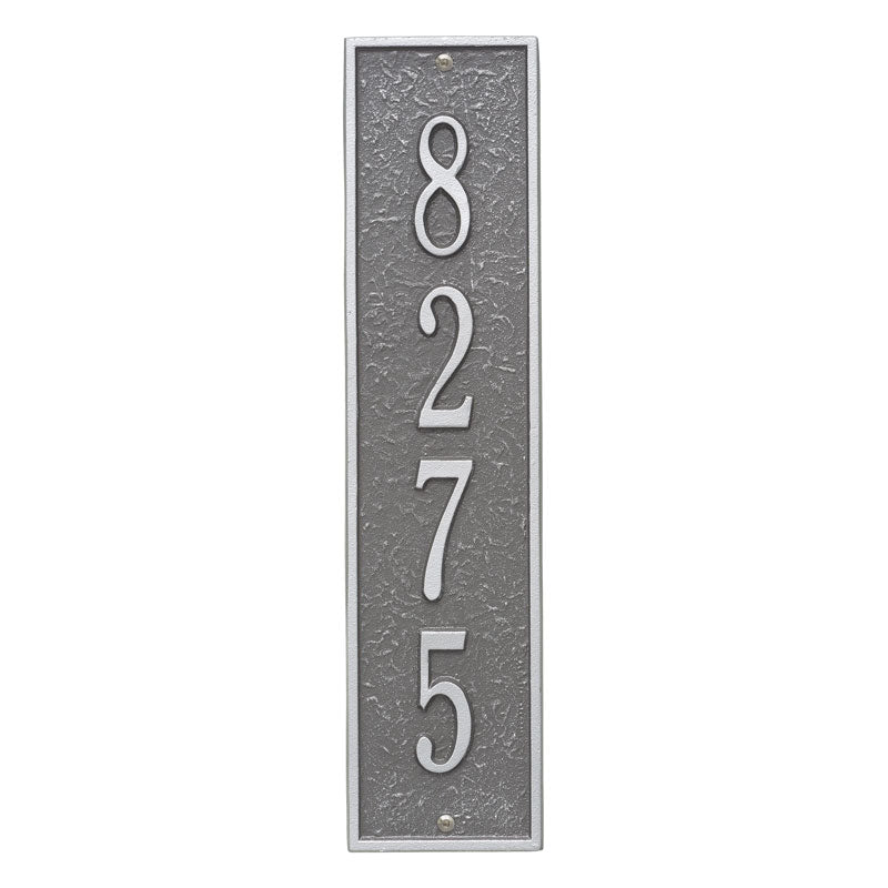 Personalized Delaware Vertical Wall Plaque - Pewter/Silver