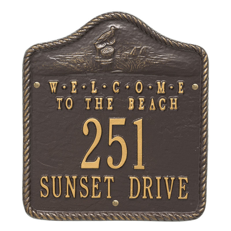 Personalized Welcome To The Beach Plaque - Bronze/Gold