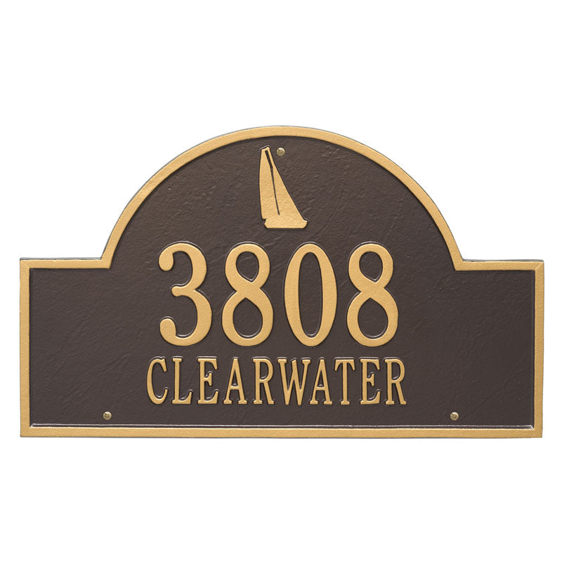 Personalized Sailboat Arch Plaque - Bronze/Gold