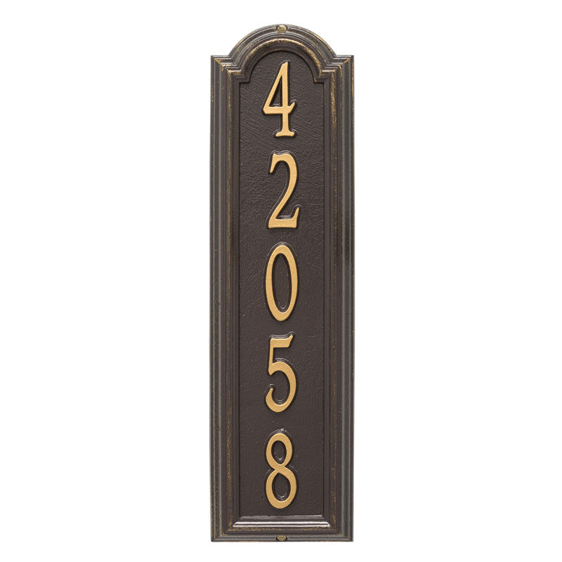 Personalized Manchester Vertical Wall Plaque - Bronze/Gold