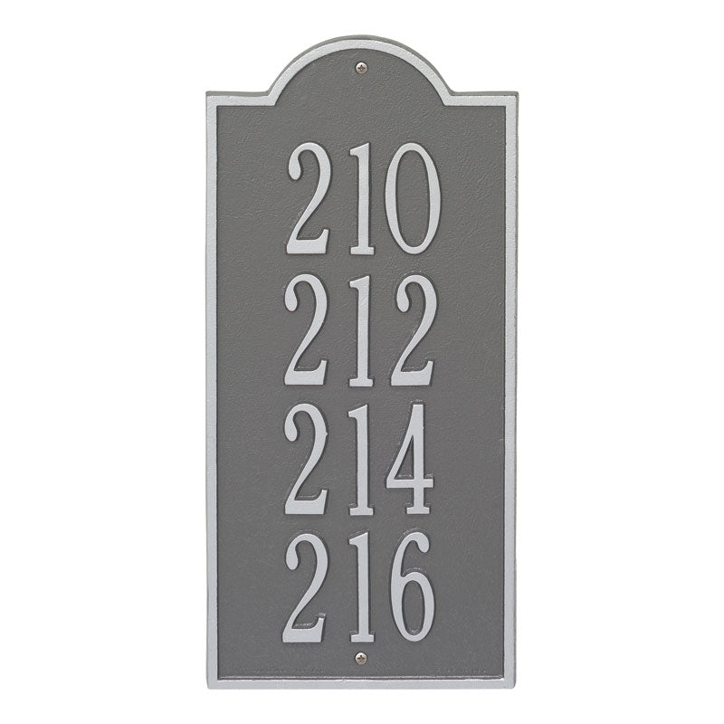 New Bedford Large Wall Plaque - 4 Lines - Pewter/Silver