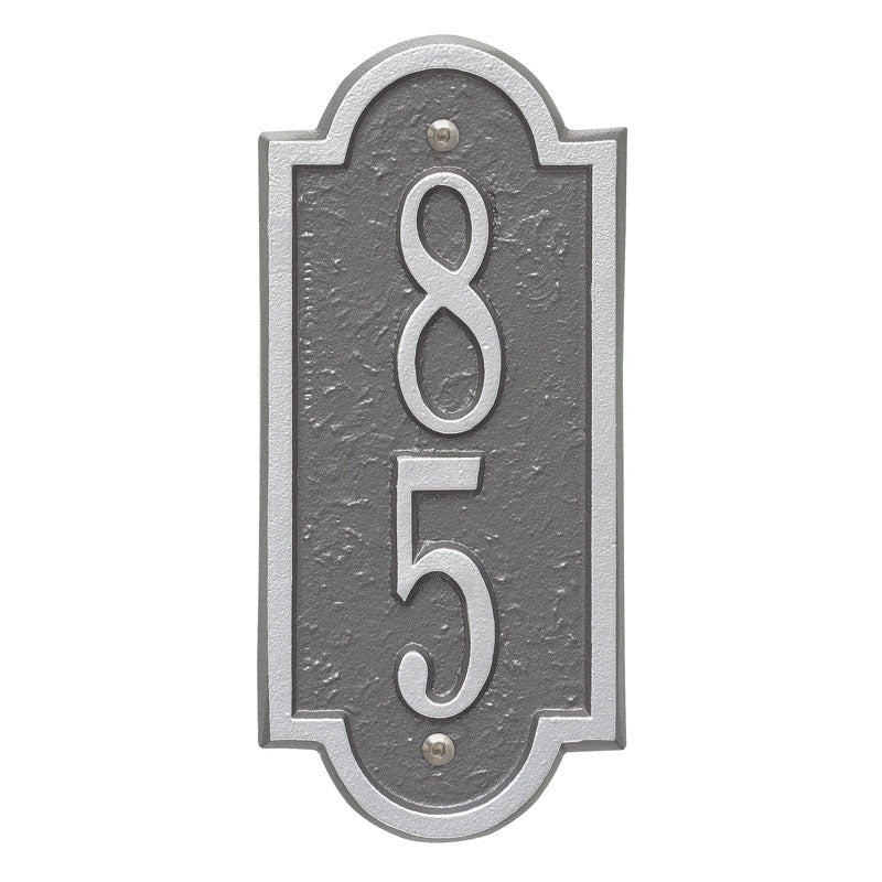 Personalized Richmond Vertical Mini Wall Plaque - Pewter/Silver
