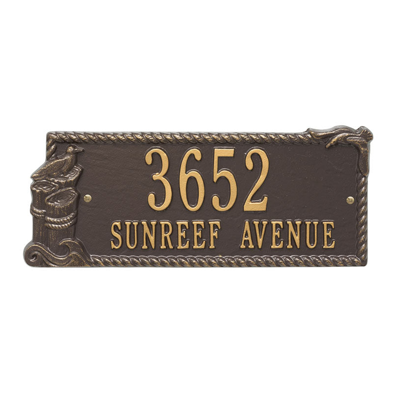 Personalized Seagull Rectangle Plaque - Bronze/Gold