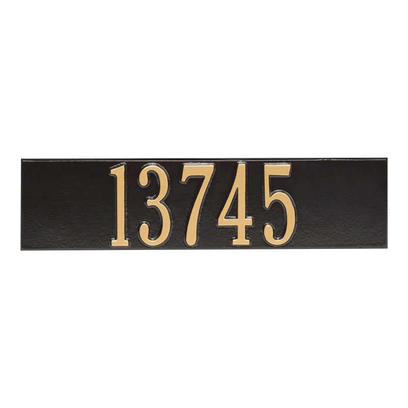 Colonial Wall Mailbox Plaque - Black/Gold