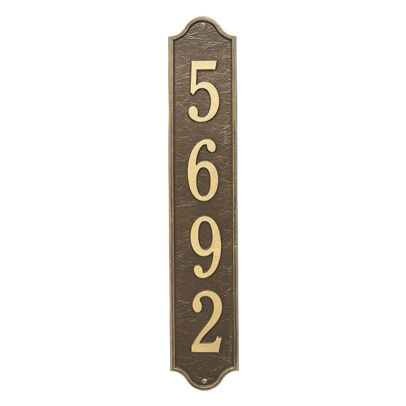 Personalized Admiral Vertical Estate Wall Plaque - Antique Brass