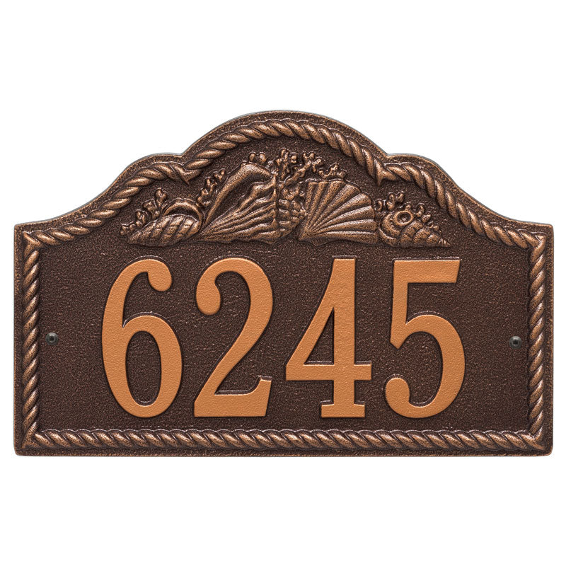 Personalized Rope Shell Arch Plaque Wall - Antique Copper