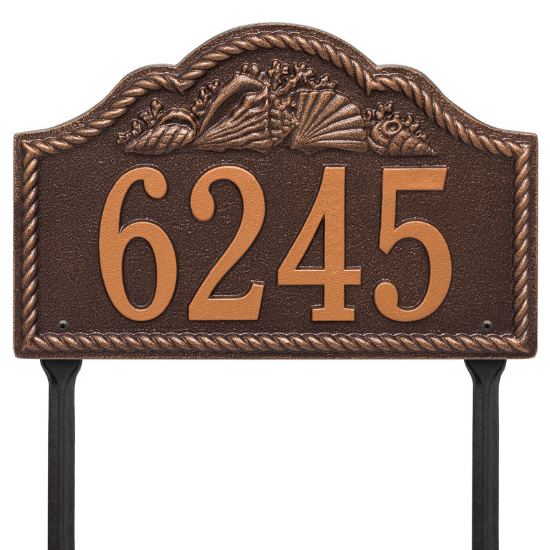 Personalized Rope Shell Arch Plaque Lawn - Antique Copper