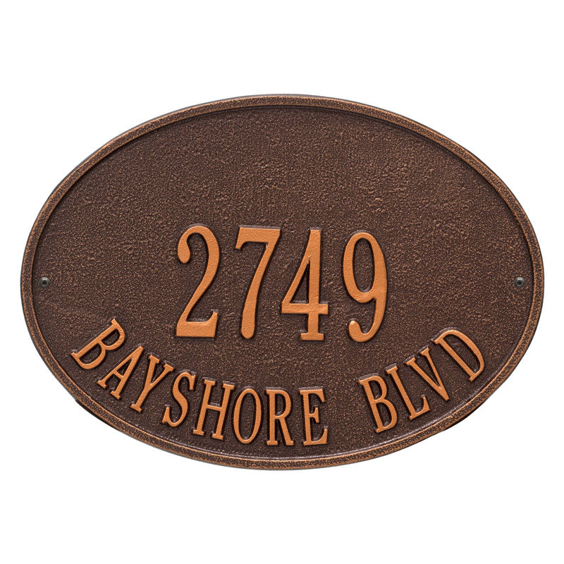 Hawthorne Oval - Standard Wall - Two Line - Antique Copper