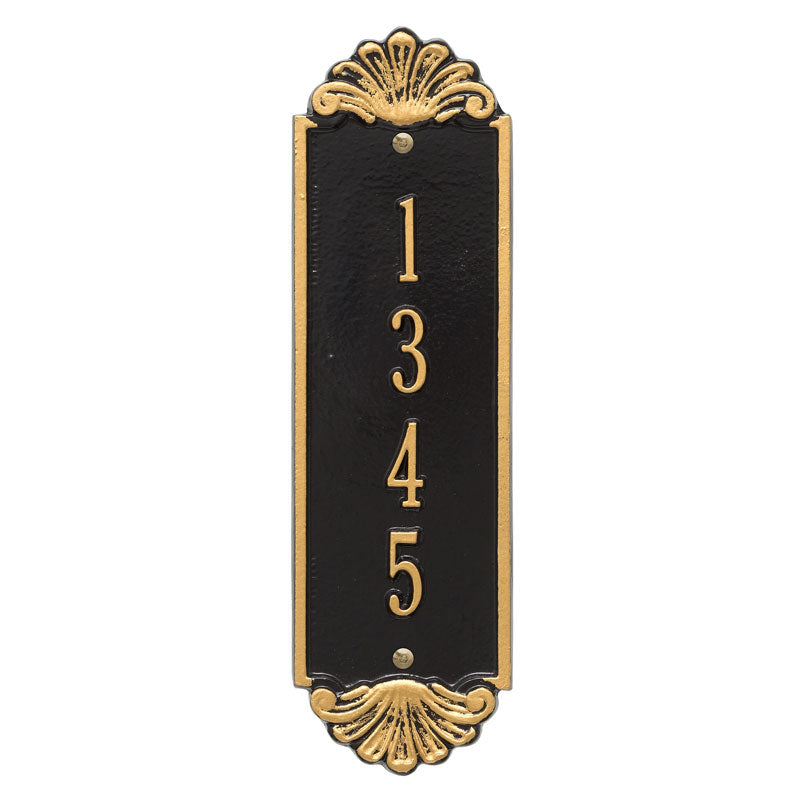 Personalized Shell Vertical 12" Wall Plaque - Black/Gold