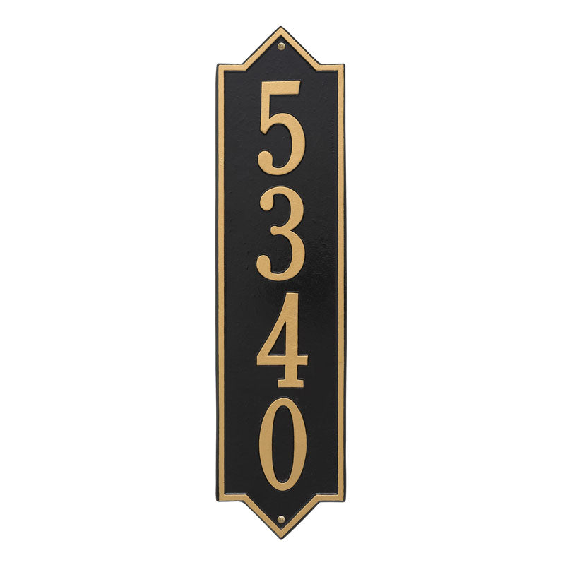 Personalized Norfolk Vertical Estate Wall Plaque - Black/Gold